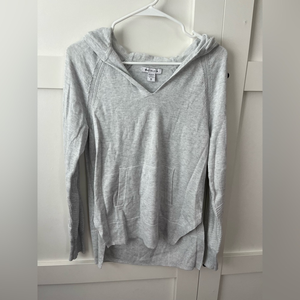 Athleta Women's Light Gray Hoodie Sweatshirt